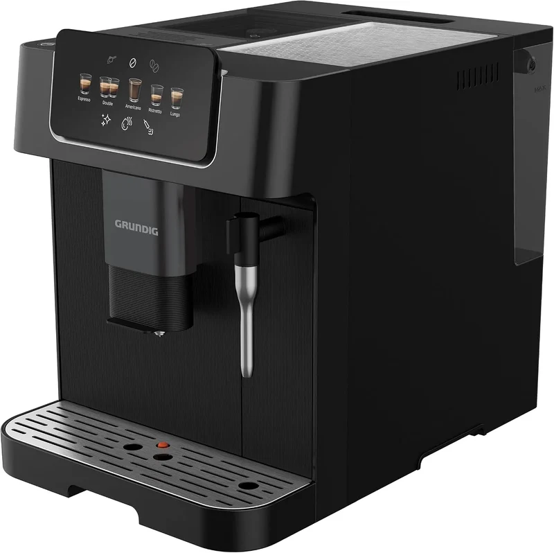 Grundig Kaffeevollautomat KVA 6230, Edelstahlmahlwerk mit 13 Mahlgraden, Fassungsvermögen 2 Liter abnehmbarer Wassertank, Touch-Display, in Schwarz